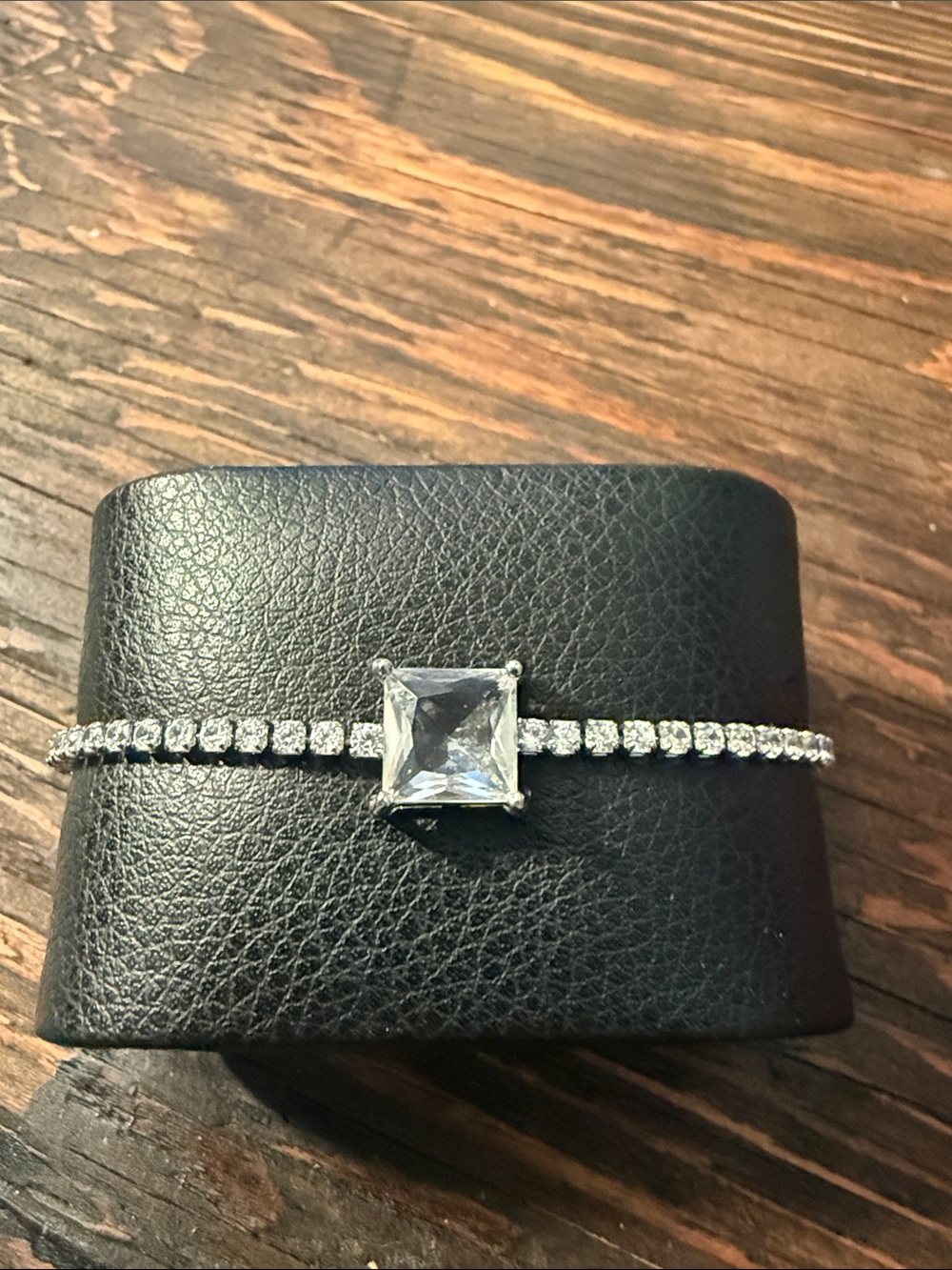 Sparkling Square Cut Crystal Tennis Bracelet